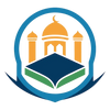 Logo with a blue circle, a blue book, orange domes, and two orange minarets on a white background.