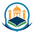 Logo with a blue circle, a blue book, orange domes, and two orange minarets on a white background.